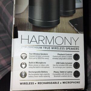 Harmony Wireless speakers with charging cable